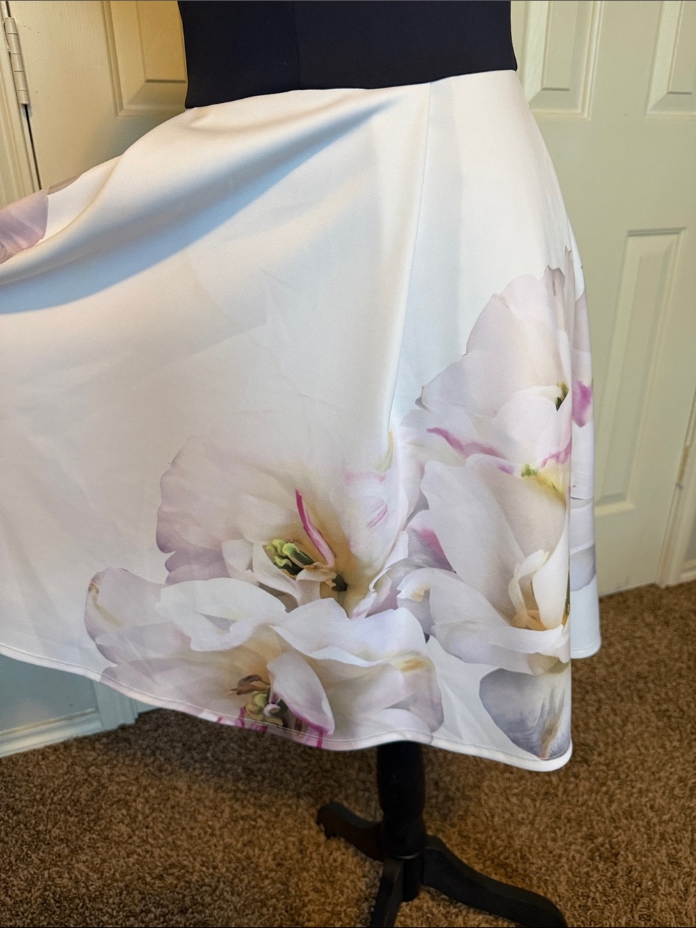 Ted Baker Cordina Floral Fit & Flare Skater Dress Navy Ivory Size 1/US 4 - Picture 7 of 12